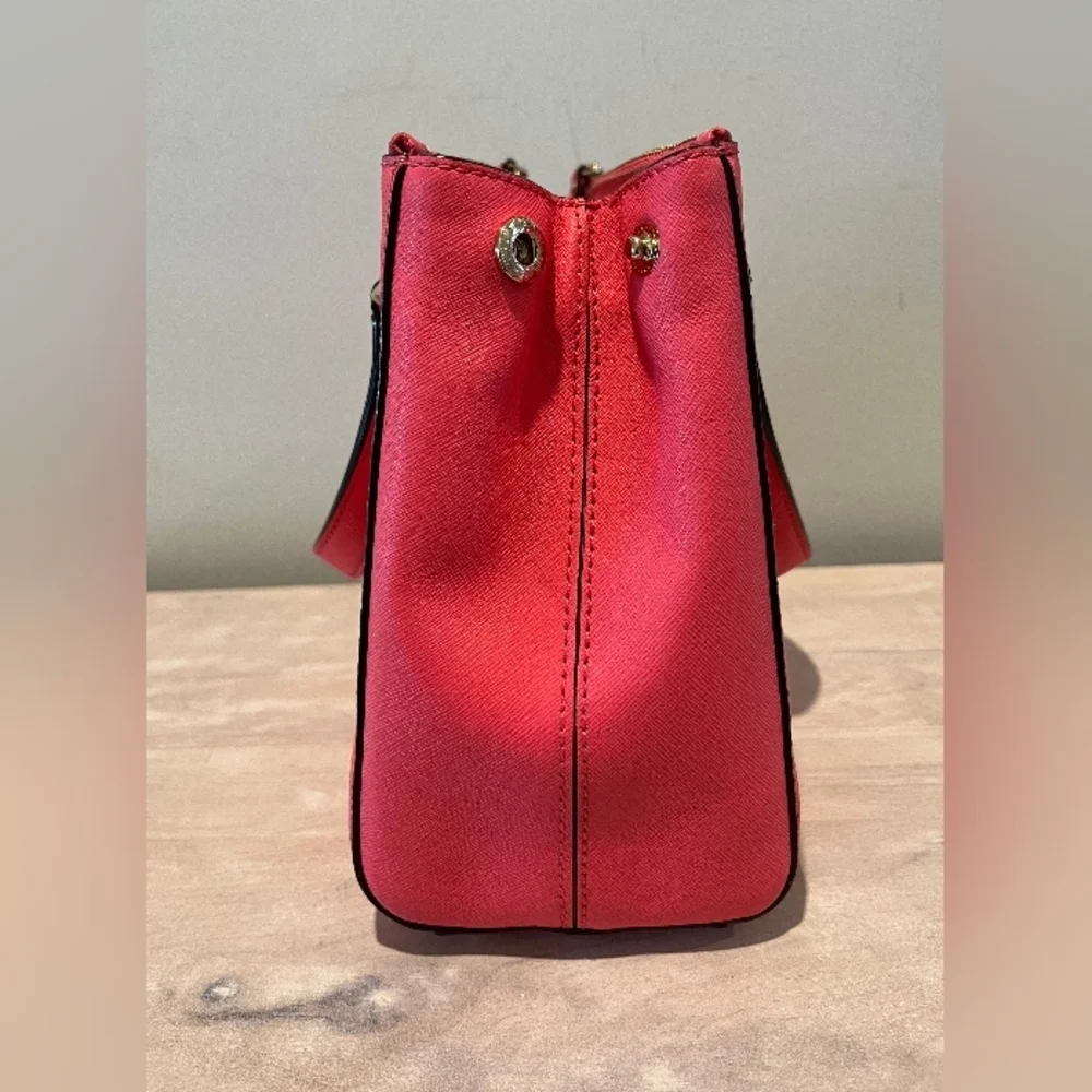 Kate Spade London Newburg Lane Coral Saffiano Leather Satchel/Crossbody L…
